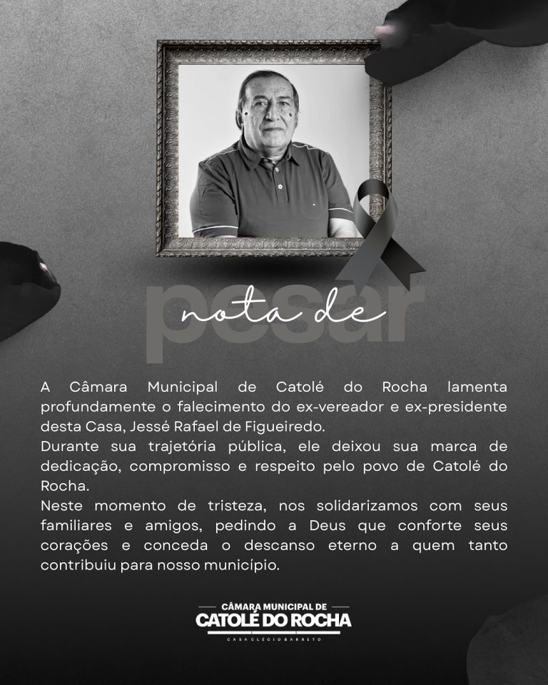 Leia mais sobre o artigo Câmara de Catolé do Rocha decretou luto oficial pela morte do ex-vereador Jessé Rafael de Figueiredo