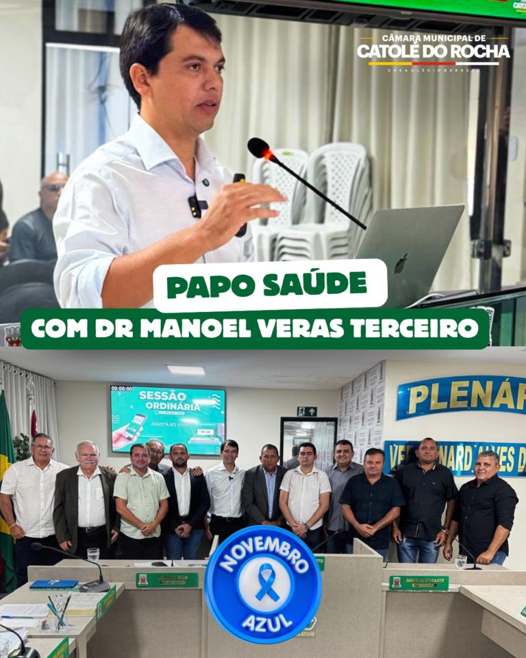 Leia mais sobre o artigo Médico Dr. Manoel Veras Terceiro participa de sessão na Câmara de Catolé do Rocha e, em alusão ao Novembro Azul, leva esclarecimentos à população sobre a saúde do homem